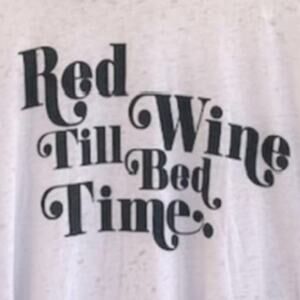 Revolve Chaser NEW Red Wine Till Bedtime Long Sleeve Distressed White T-Shirt M